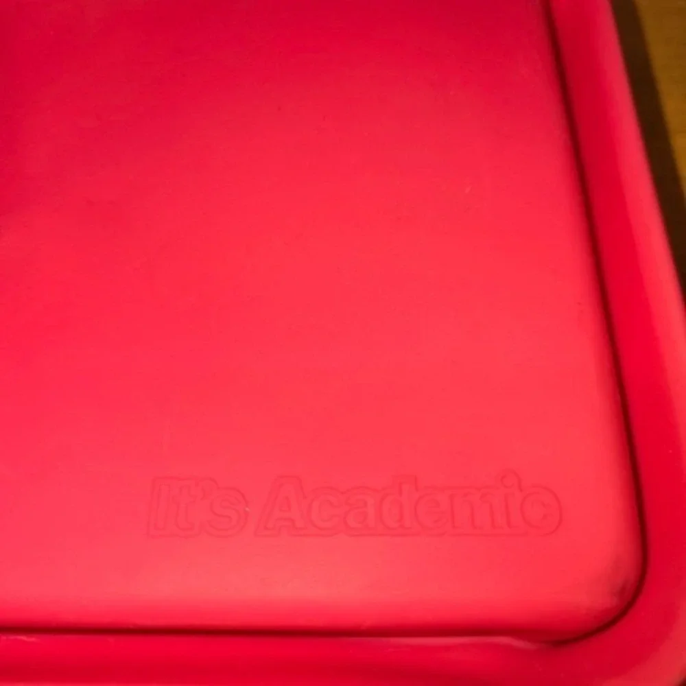 IT'S ACADEMIC Collapsible Pencil Pen‎ Case Box with Lid Flexi Storage Pink Gray